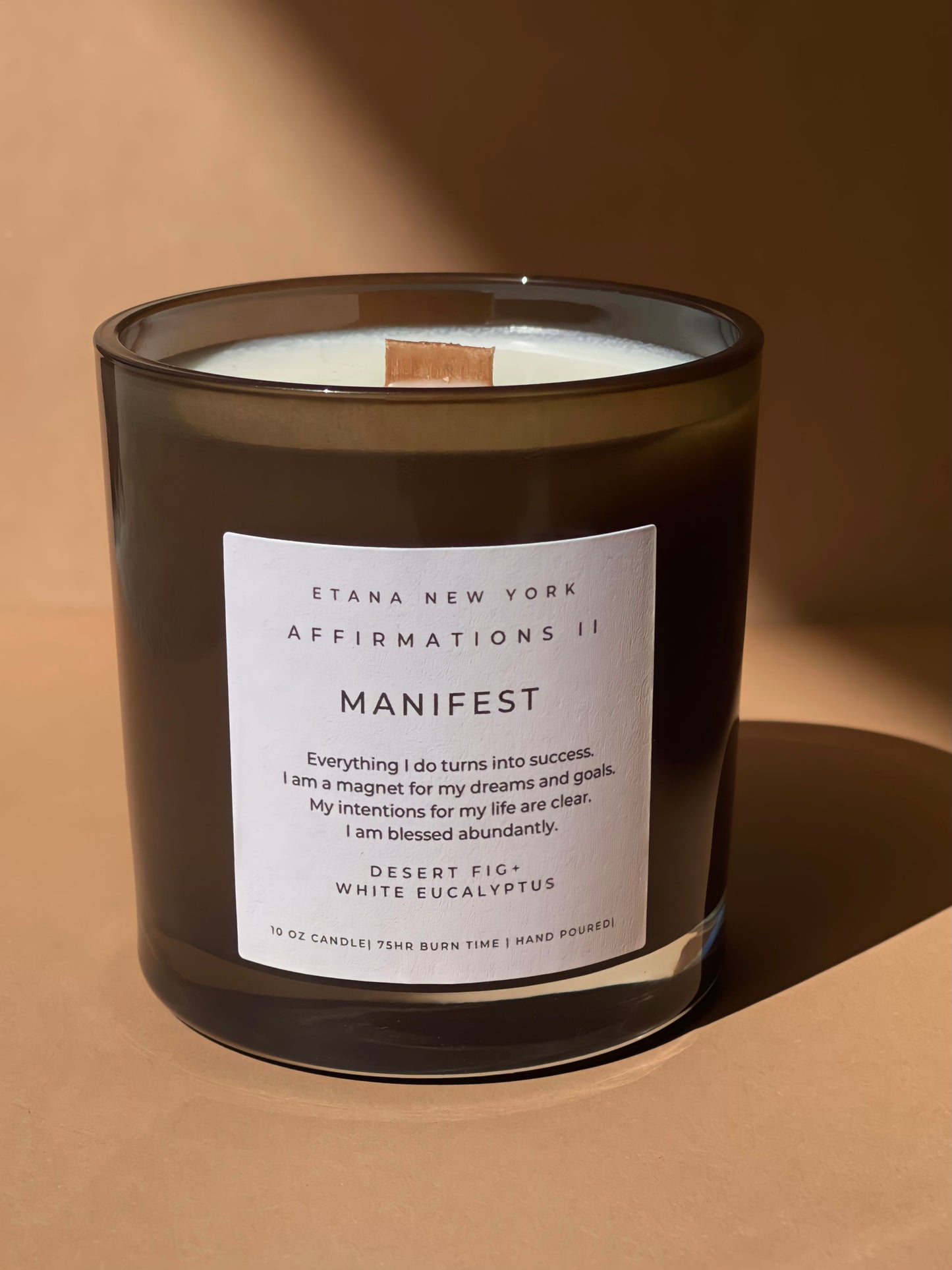 Manifest Affirmations Desert Fig + White Eucalyptus Candle