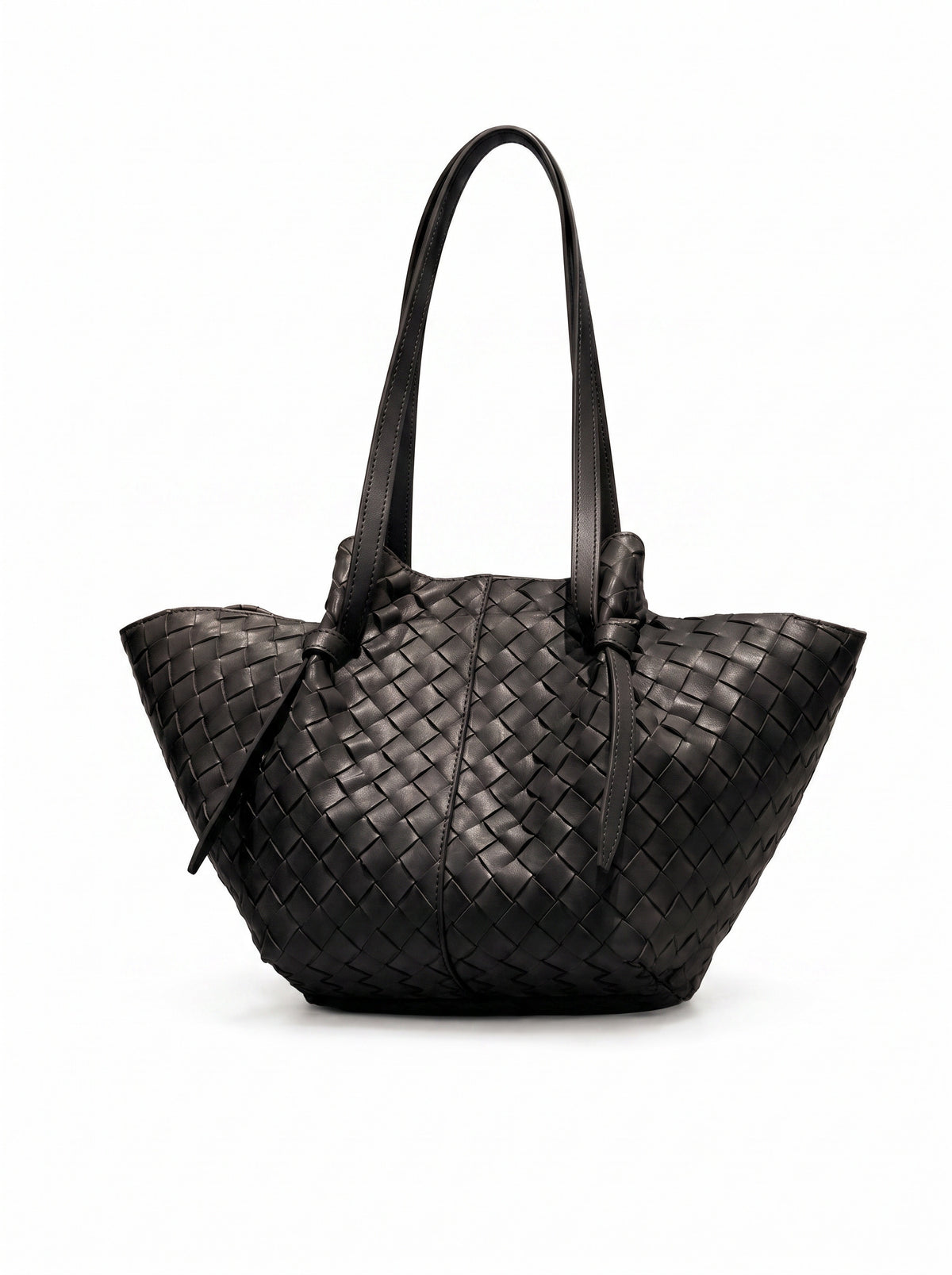 Noho Woven Tote Vegan Leather Tote with Removable Insert | ETANA NEW YORK- Pre-sale