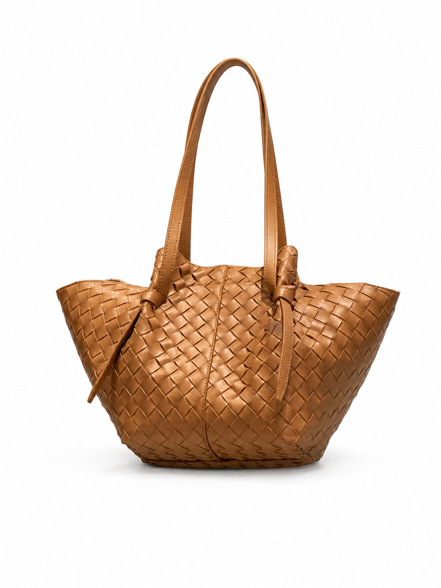 Noho Woven Tote Vegan Leather Tote with Removable Insert | ETANA NEW YORK- Pre-sale