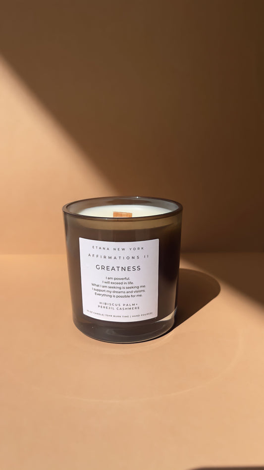 Greatness Affirmations Hibiscus Palm + Bougie en cachemire Perejil