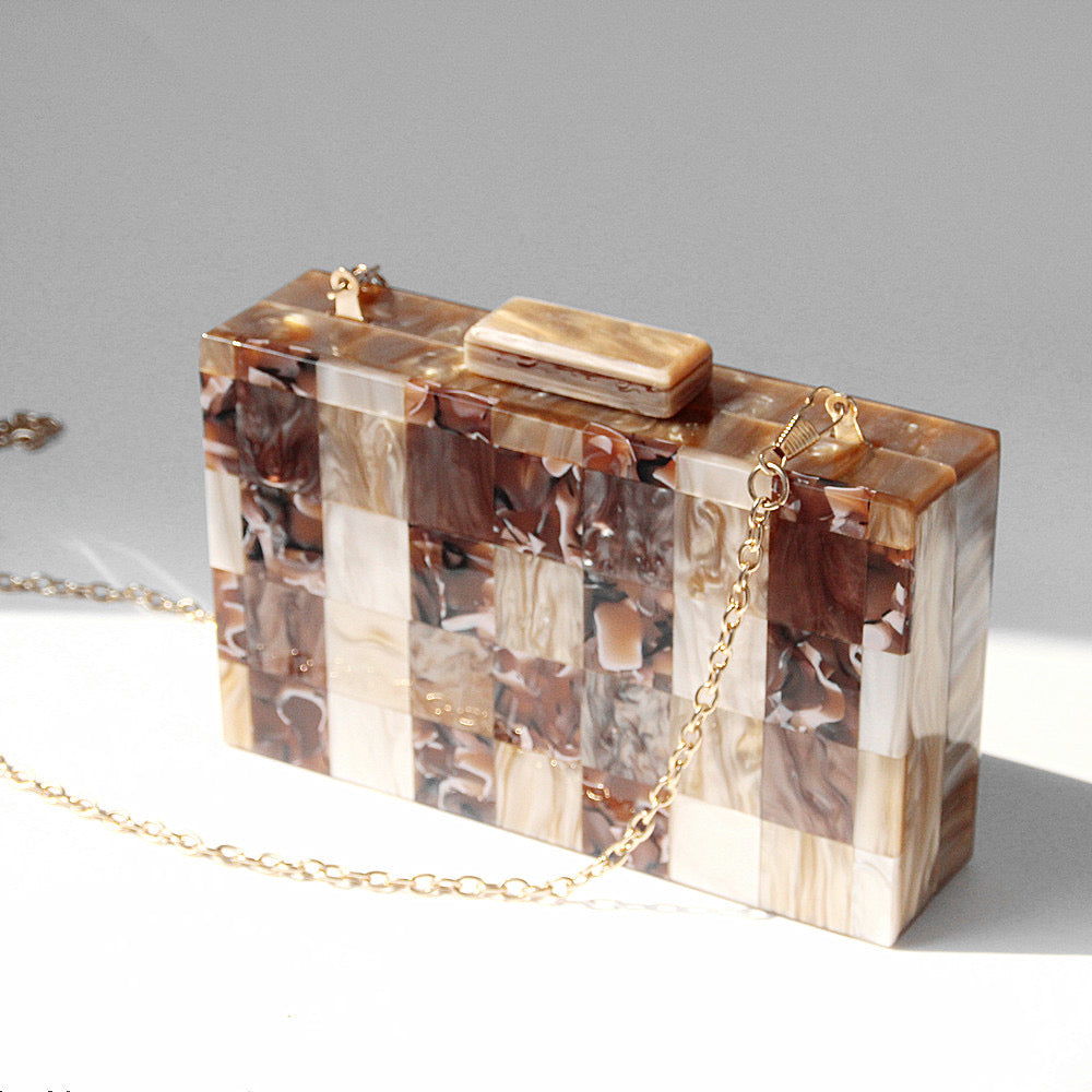 Neema Marble Clutch Bag