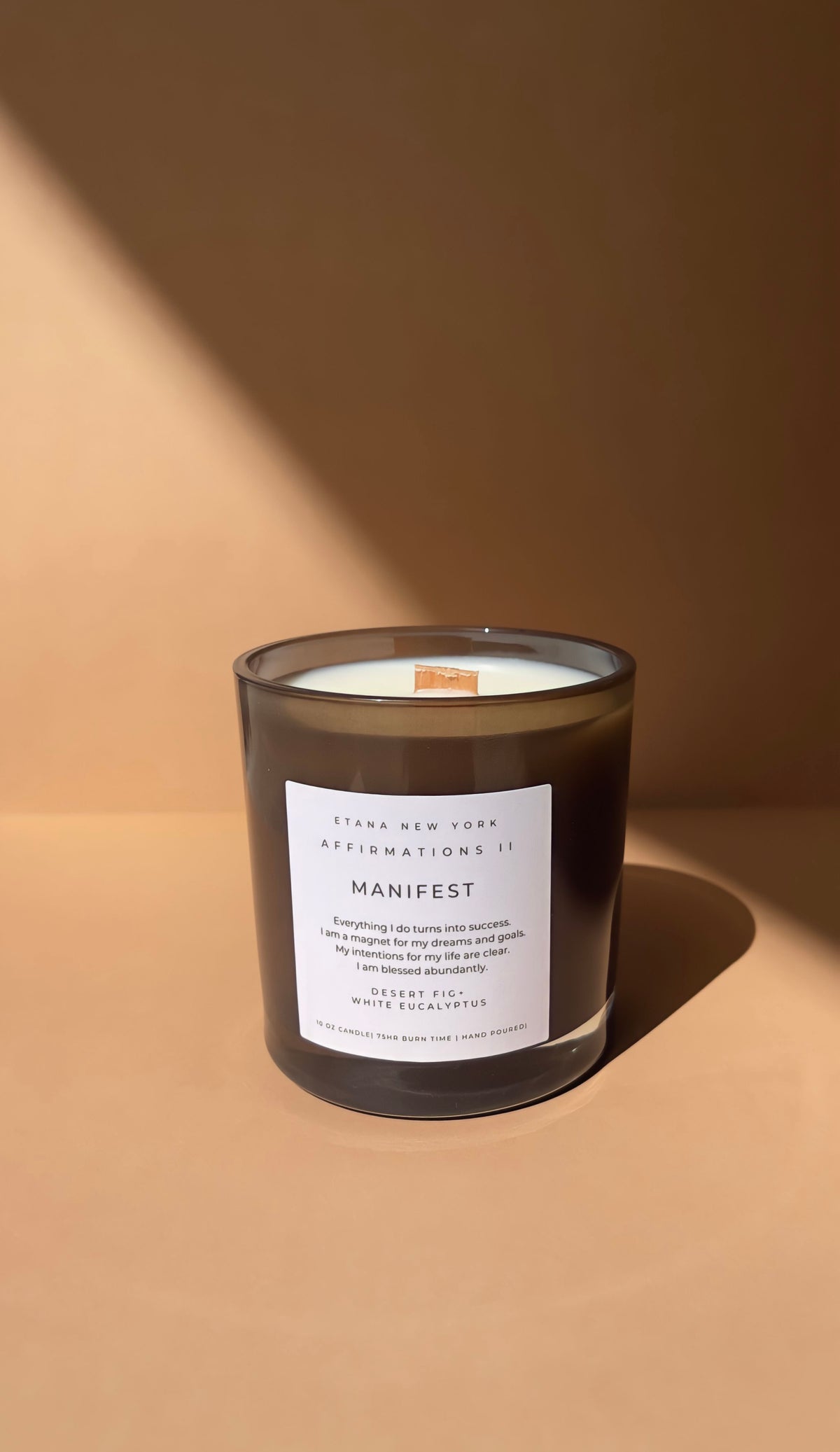 Manifest Affirmations Desert Fig + White Eucalyptus Candle